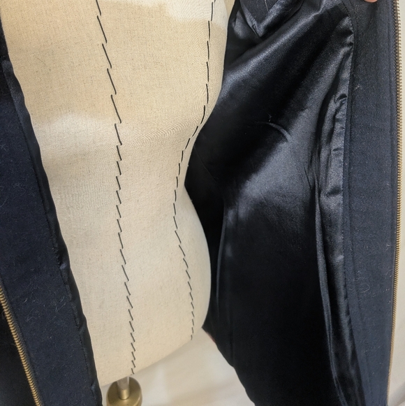 Navy/Red Plaid Wool Utility Jacket S Taylor Swift Zoey Deschanel - Picture 9 of 10